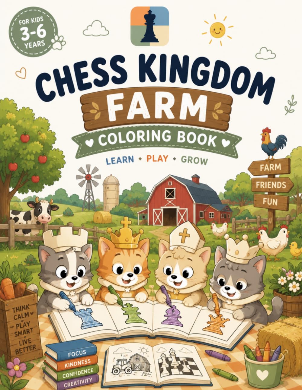 CHESS KINGDOM FARM: A Fun Chess Coloring Adventure for Kids Ages 3–6