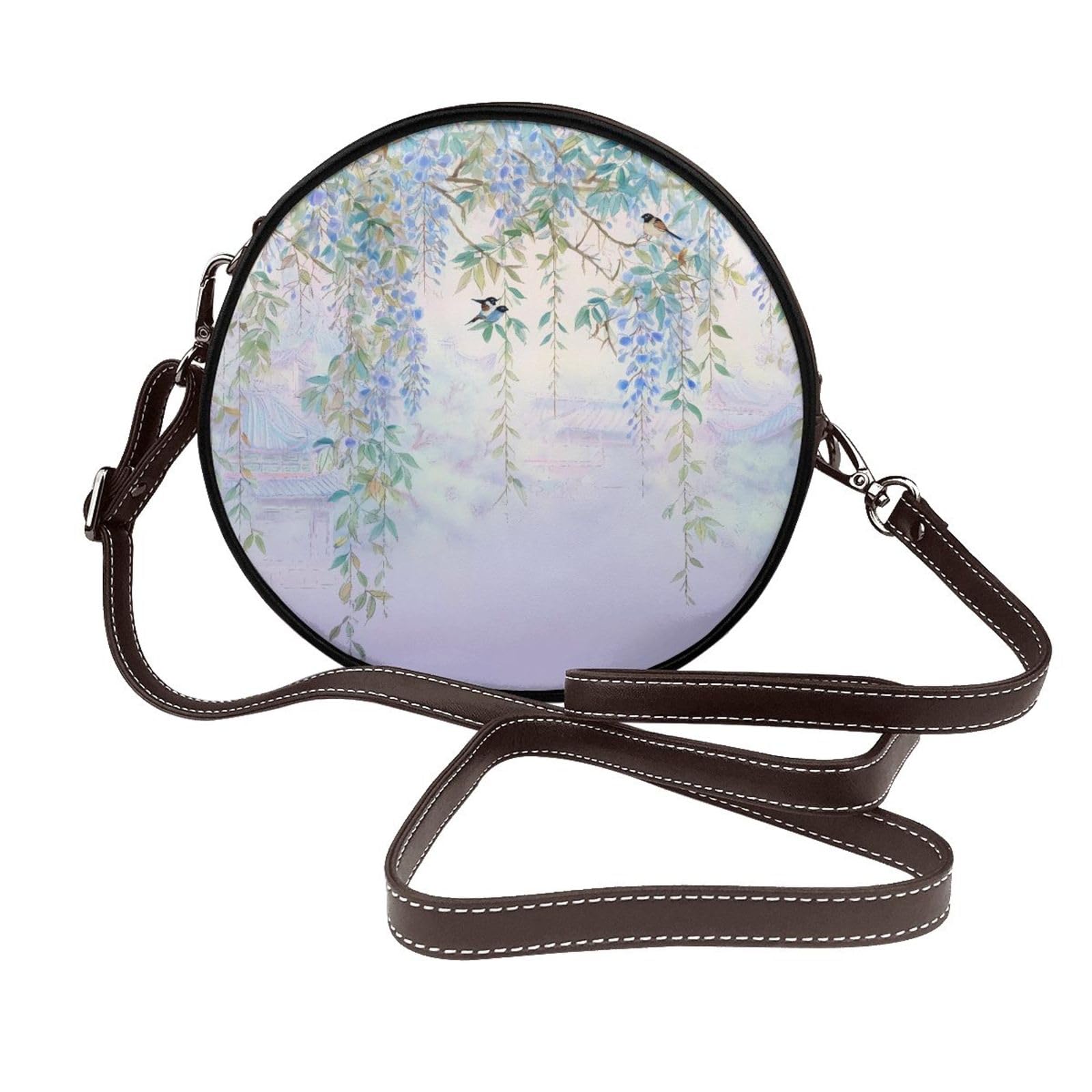 Sac à main circulaire en cuir végétalien de haute qualité - 6