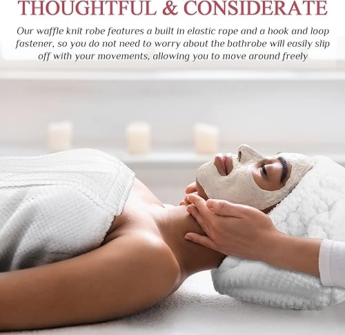 Miniatura 6 de Kinlop 4 Set Towel Wrap for Women Waffle Spa Robe with Adjustable Closure Elastic Top and Caps for Bath Shower