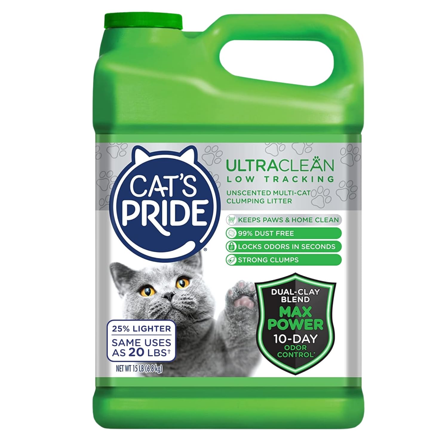 Cats Pride Max Power UltraClean Low Tracking Multi-Cat Clumping Litter - Keeps Paws Home Clean - Up to