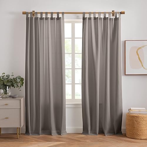 Elrene Home Fashions Rhodes - Paneles de cortina de ventana con pestaña superior cortinas para interiores o exteriores juego de 2 52 x 108 pulgadas