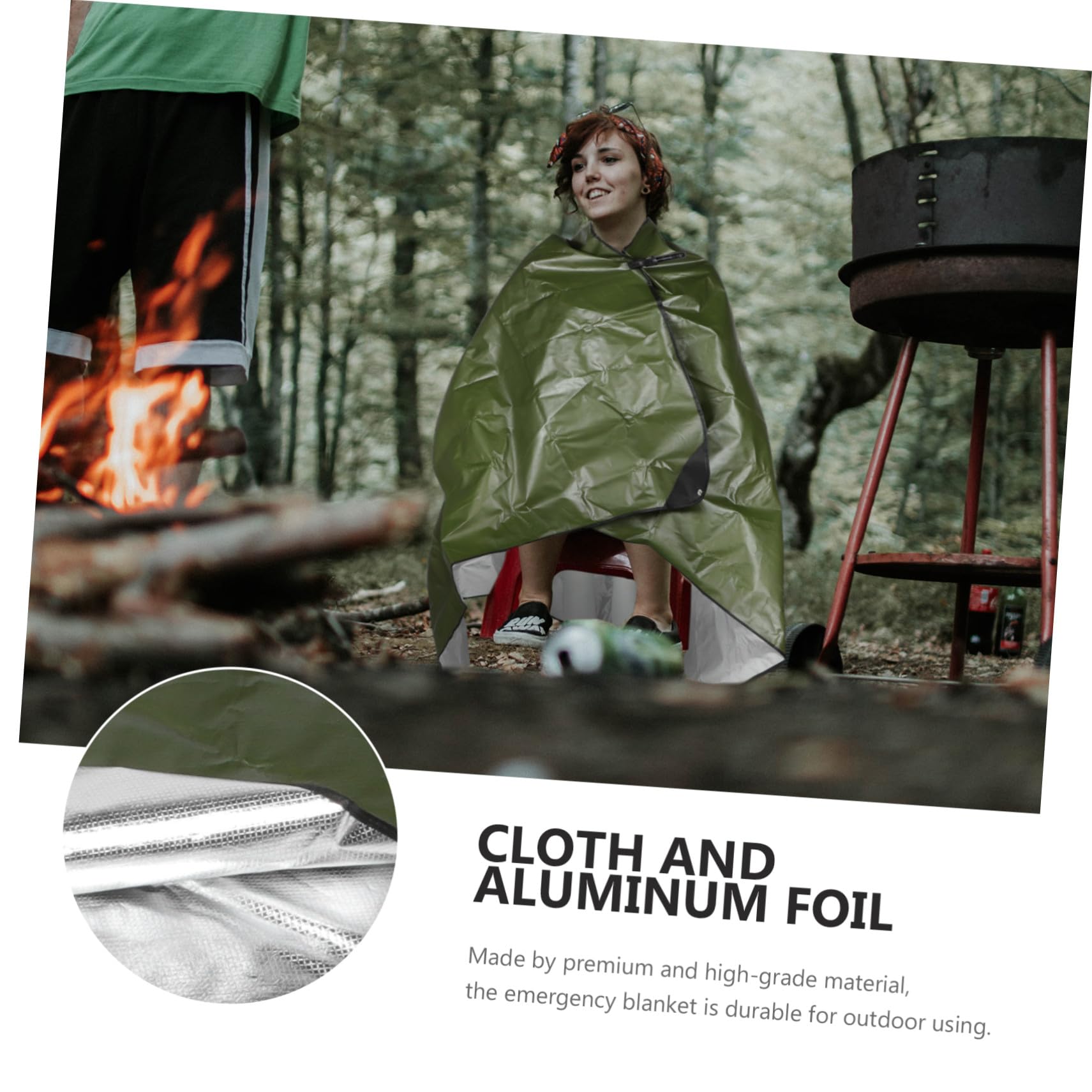 Térmica y Cortavientos para Camping y Emergencia Aislante Térmico Multifuncional para Picnic Senderismo y Actividades al Aire Color Verde