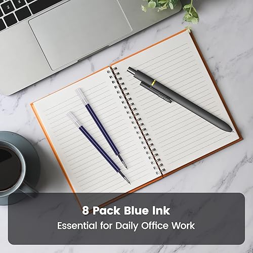 Miniatura 9 de Bolígrafos de gel azul, 16 bolígrafos de tinta azul de punta media de 0.028 in, escritura suave, bolígrafo retráctil de secado rápido para hombres y