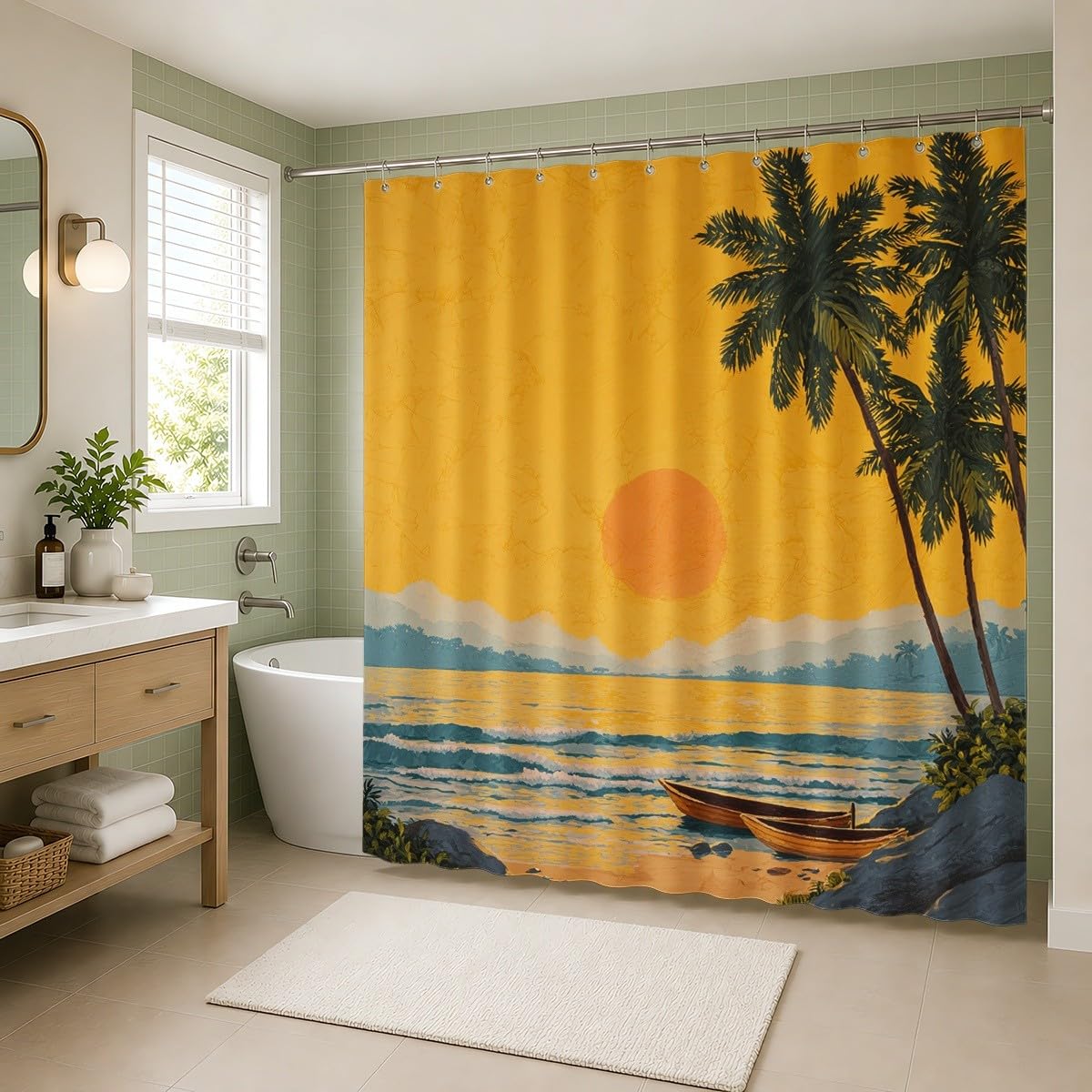Opera D'Arte Tenda da Doccia 240x200 cm Poliestere Antimuffa e Lavabile