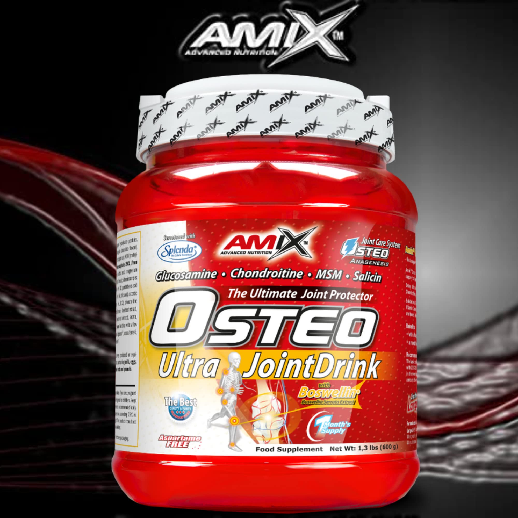 AMIX - Suplemento Vitamínico en Polvo - Osteo Ultra Joint Drink en Formato de 600 g - Con Salicina y Boswellia Serrata - Ayuda a Mantener la Función Normal de las Articulaciones