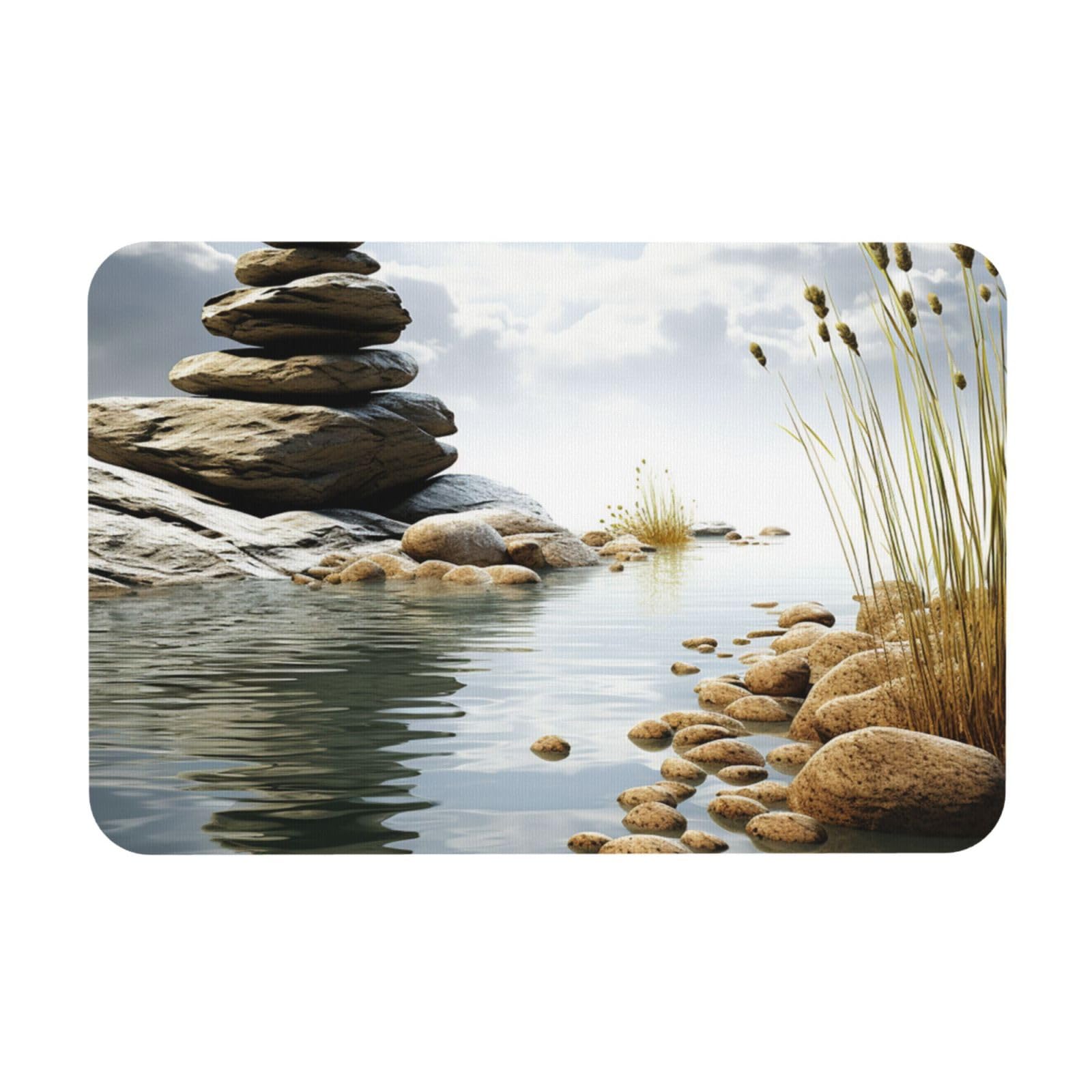 Tapis de bain en pierre de douche 60 x 40 cm absorbant