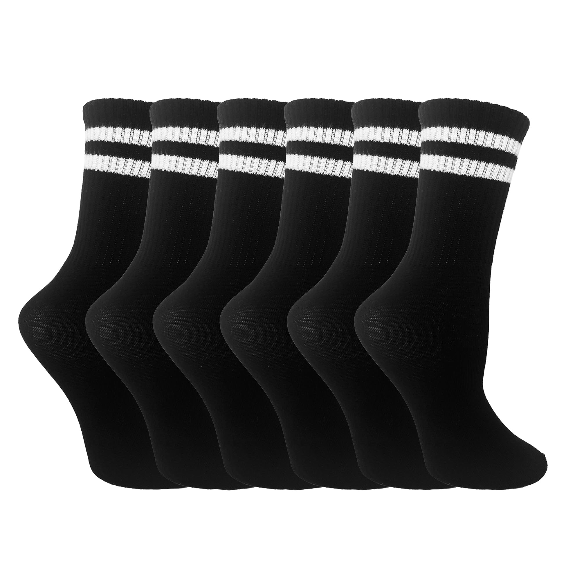 The Essentials Wardrobe Ladies TEW 6 Pack Sports Ankle Socks - UK 4-8/EU 37-42 - Black