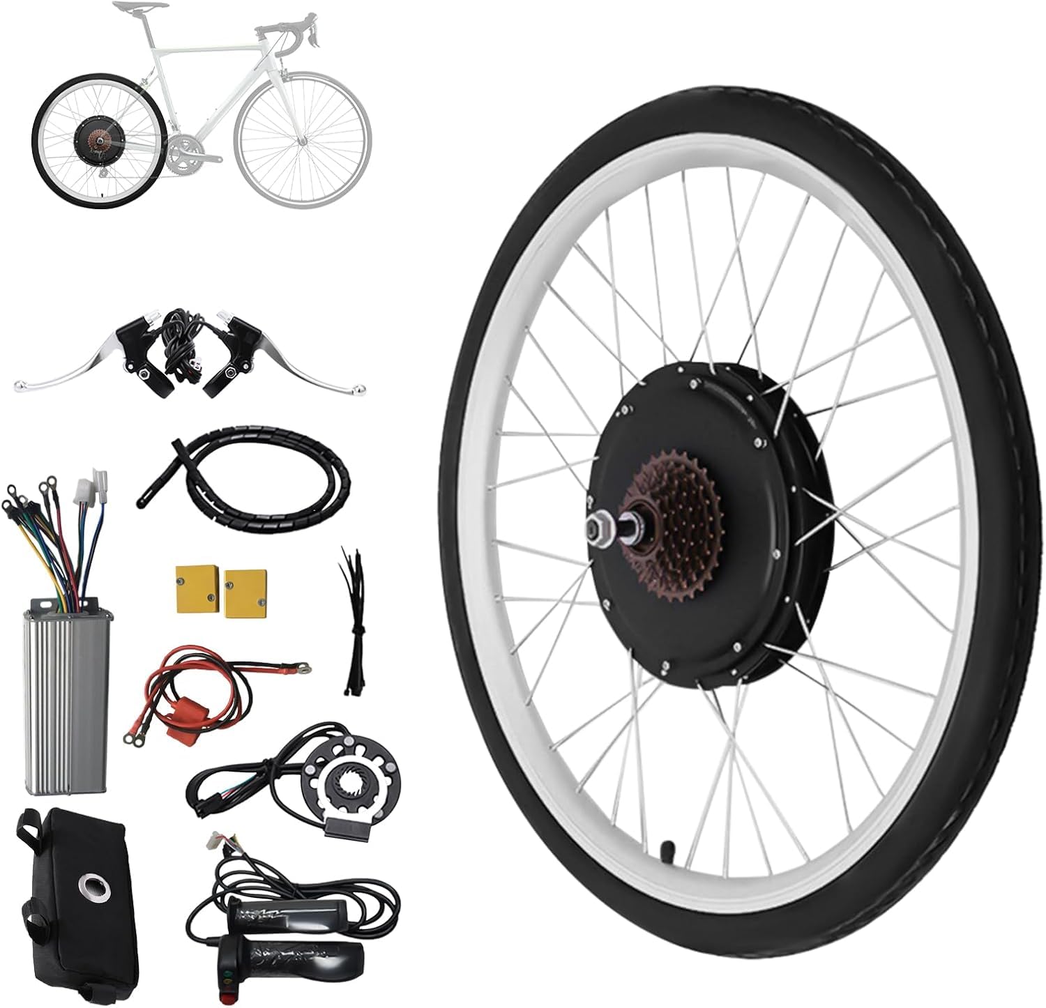 36V 800W moteur sans balais sans dents 26 pouces Kit de conversion pour vélo électrique 140kg capacité de charge cinq vitesses régulateur de vitesse moteur de roue arrière avec affichage LCD