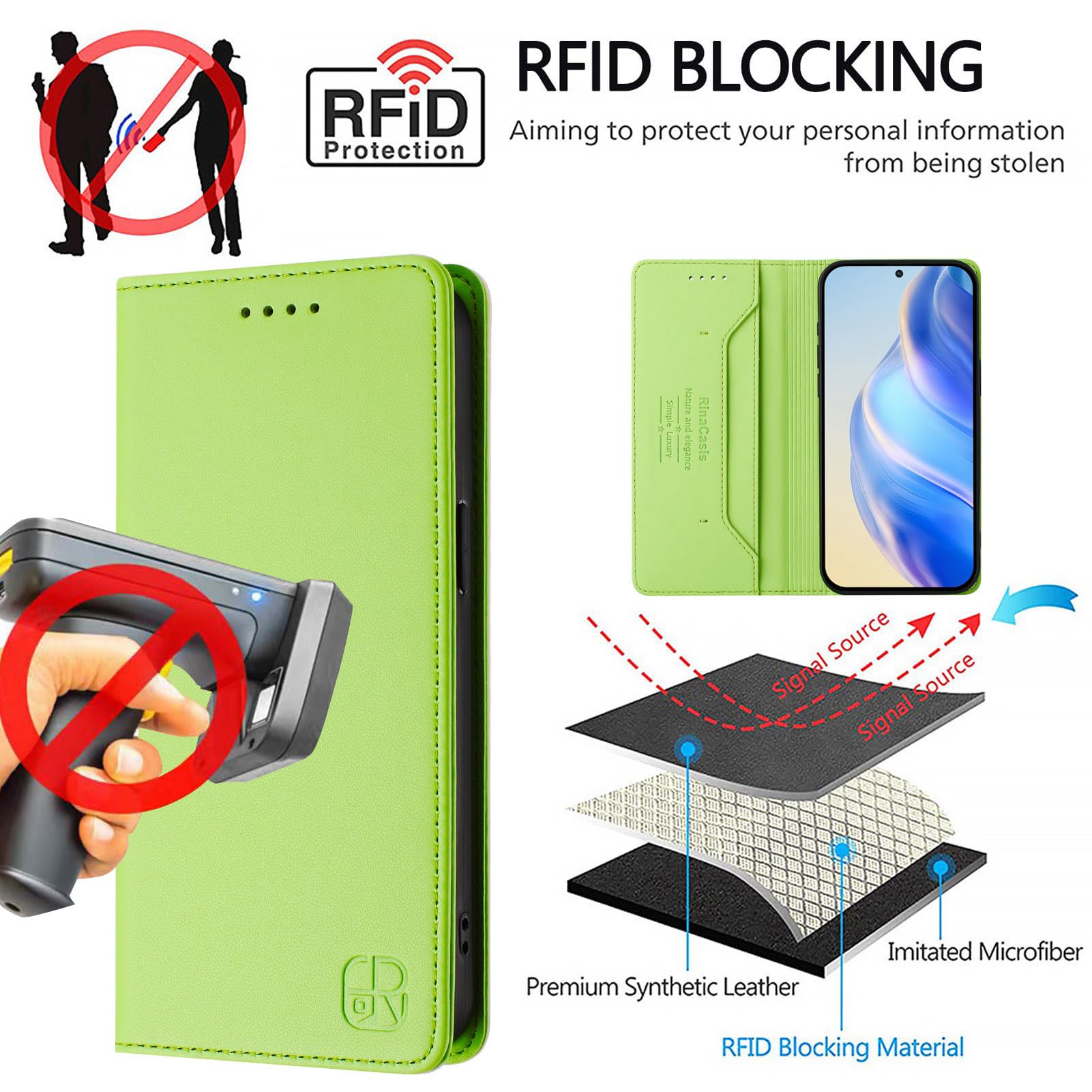 SEAHAI Cover per Honor 90 5G, Ultra Sottile Custodia Preiu PU Pelle Portafoglio Kickstand Slot