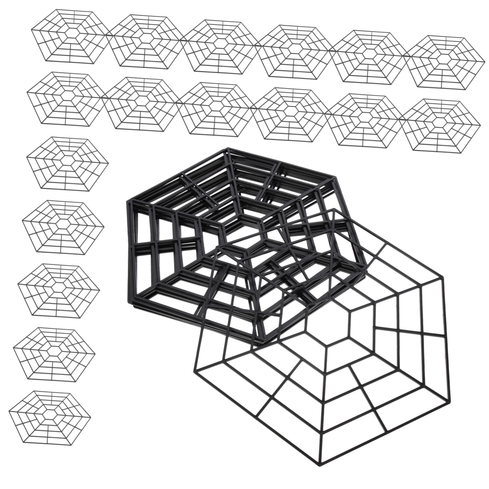 Filet de protection pour étang haut de gamme 30 pièces noires à six angles