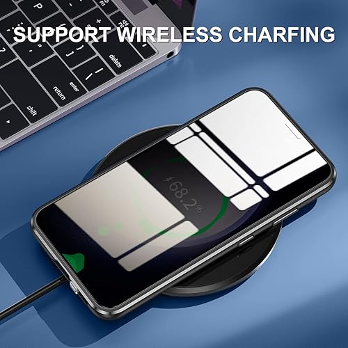 Miniatura 7 de Jonwelsy Funda antiespía para Samsung Galaxy S23, cubierta de vidrio templado de privacidad frontal y trasera de 360 grados, pantalla antiespía,