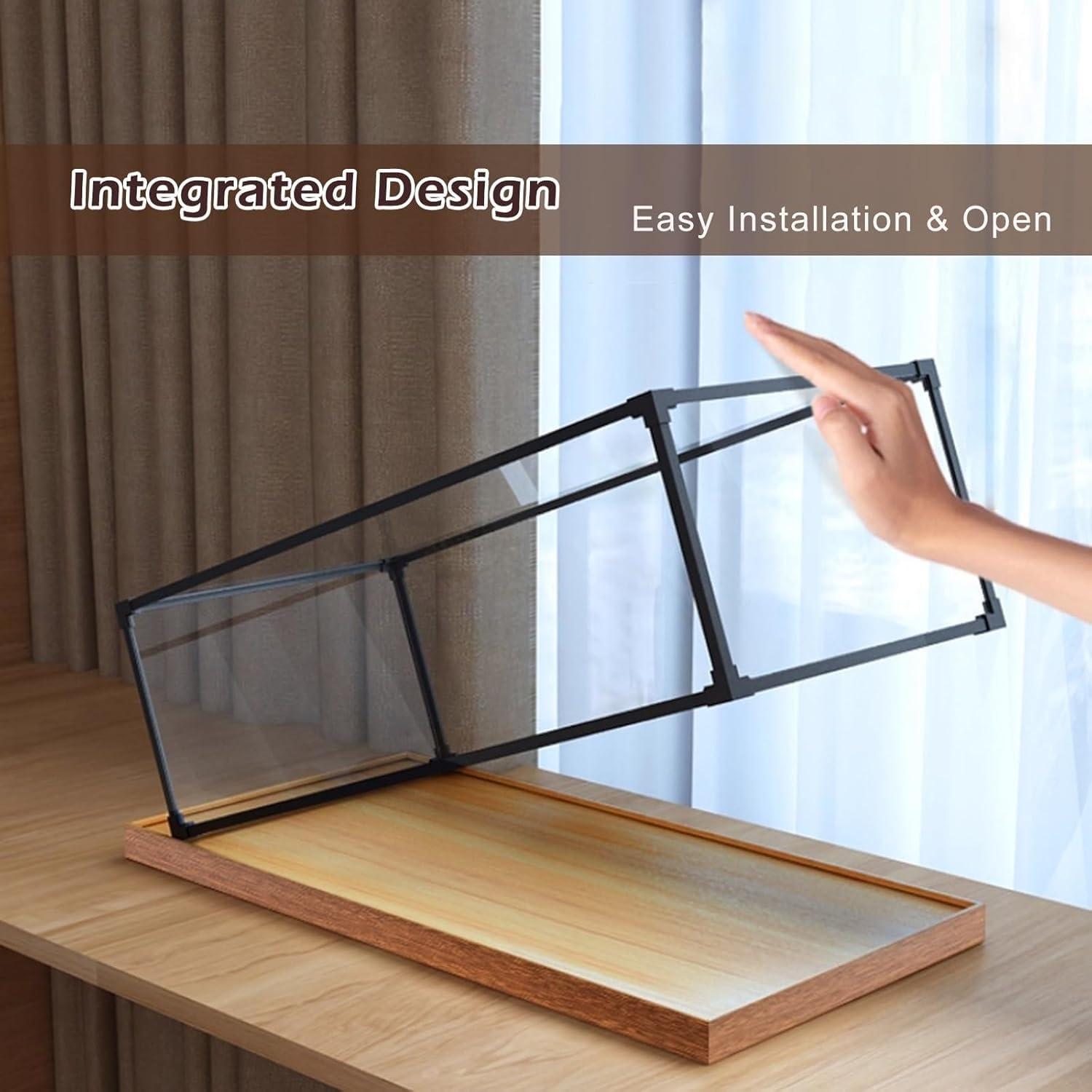 Przezroczysta akrylowa witryna z drewnianą podstawą i metalową ramą, organizer do figurek akcji, przedmiotów kolekcjonerskich, zabawek - gablota 75 x 45 x 45 cm do ekspozycji domowej i detalicznej