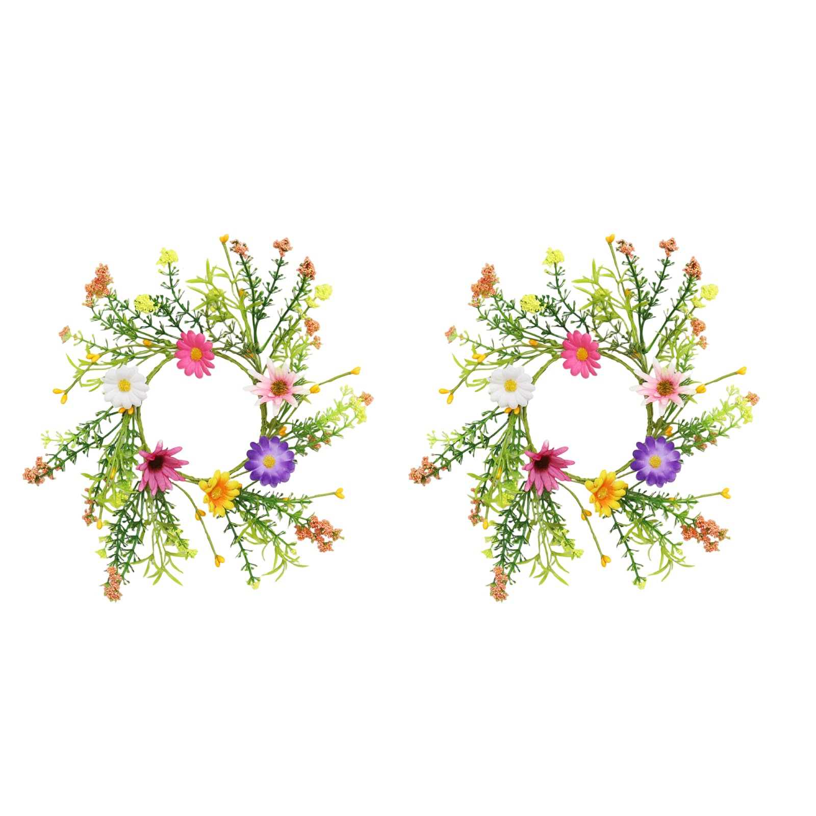 Kalttoy Flower Simulated Rings Multicolored Daisies Floral Small Wreath For Wedding Holiday Party Home Tabletop Decors Pillars Decoration Small Garland