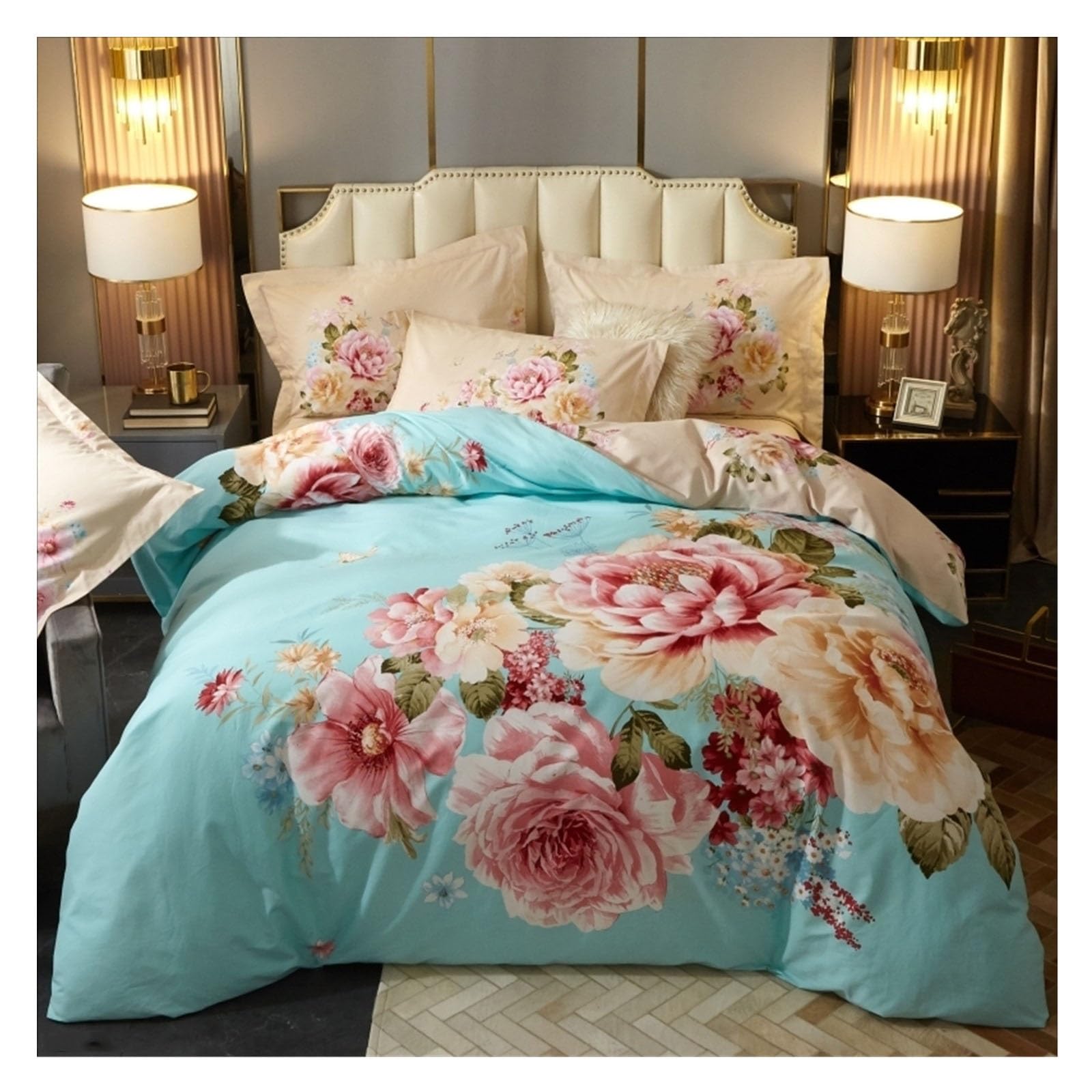Housse de couette haut de gamme en coton de qualité supérieure, lit jardin botanique