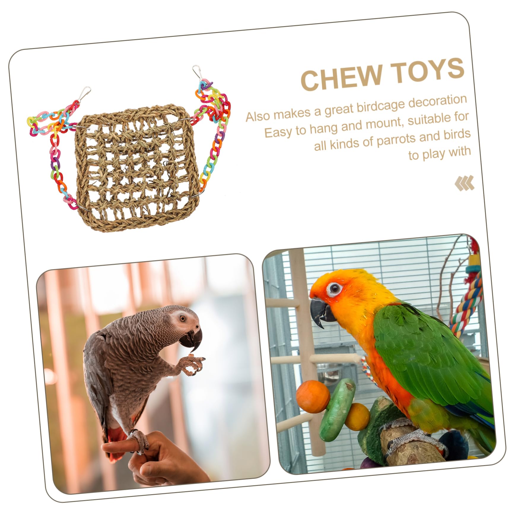 VANZACK 2stücke Vogelspielzeug Naturmaterialien Kletter Und Schaukelspielzeug Für Papageien Sittiche Und Andere Haustiere Stehen Und Langlebig Und