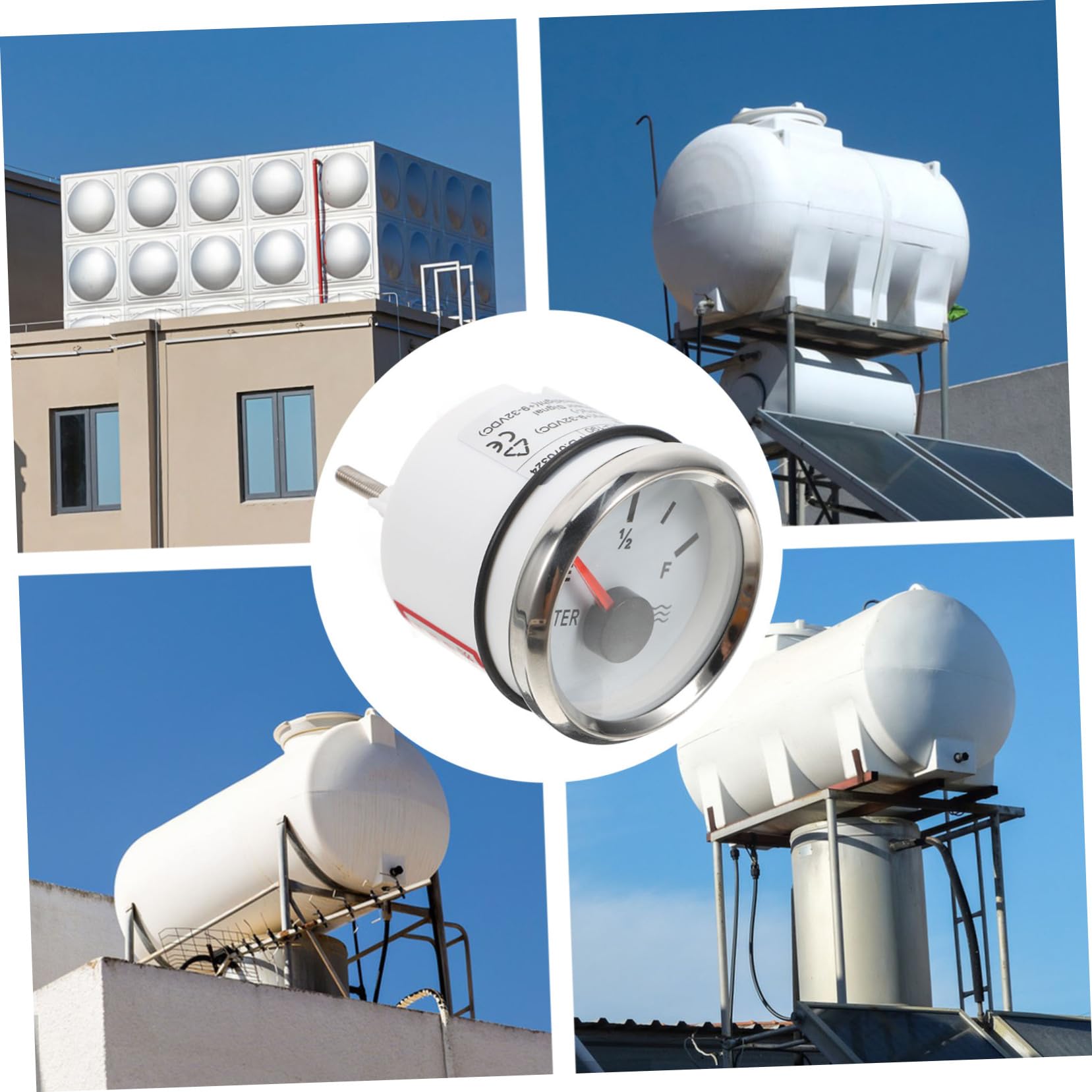 Edelstahl Wasserstandsanzeiger 52mm Runde Anzeige für Wassertanks