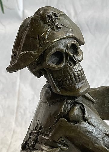 Miniatura 6 de Think Bronze - Estatua de escultura en caliente, esqueleto pirata, soporte para vino, figura, Nr Bronz, regalo, arte finería, decoración brillante