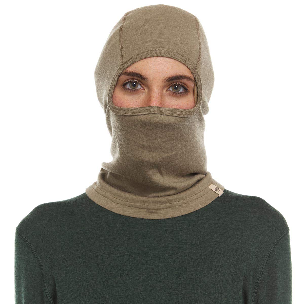 100% Merino Wool Balaclava - Winter Ski Mask - Face Mask - Cold Weather Gear - Tan 499 - One Size