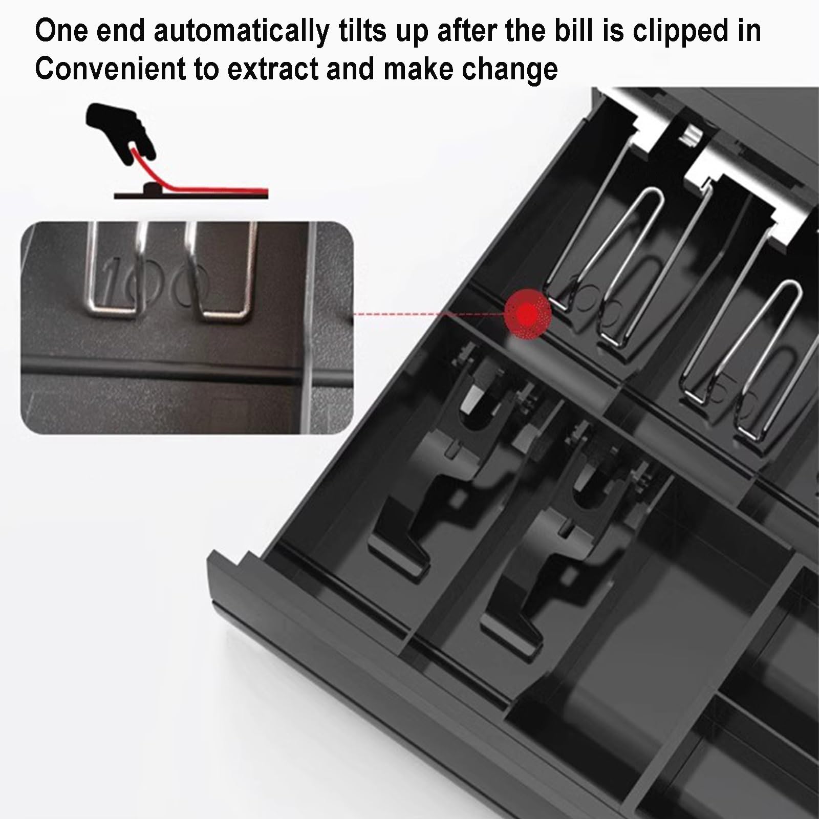 Caja registradora de supermercado, Cerradura de Llave del Panel táctil Frontal Acero Inoxidable cajón Efectivo Abierto Empuje Manual Resistente