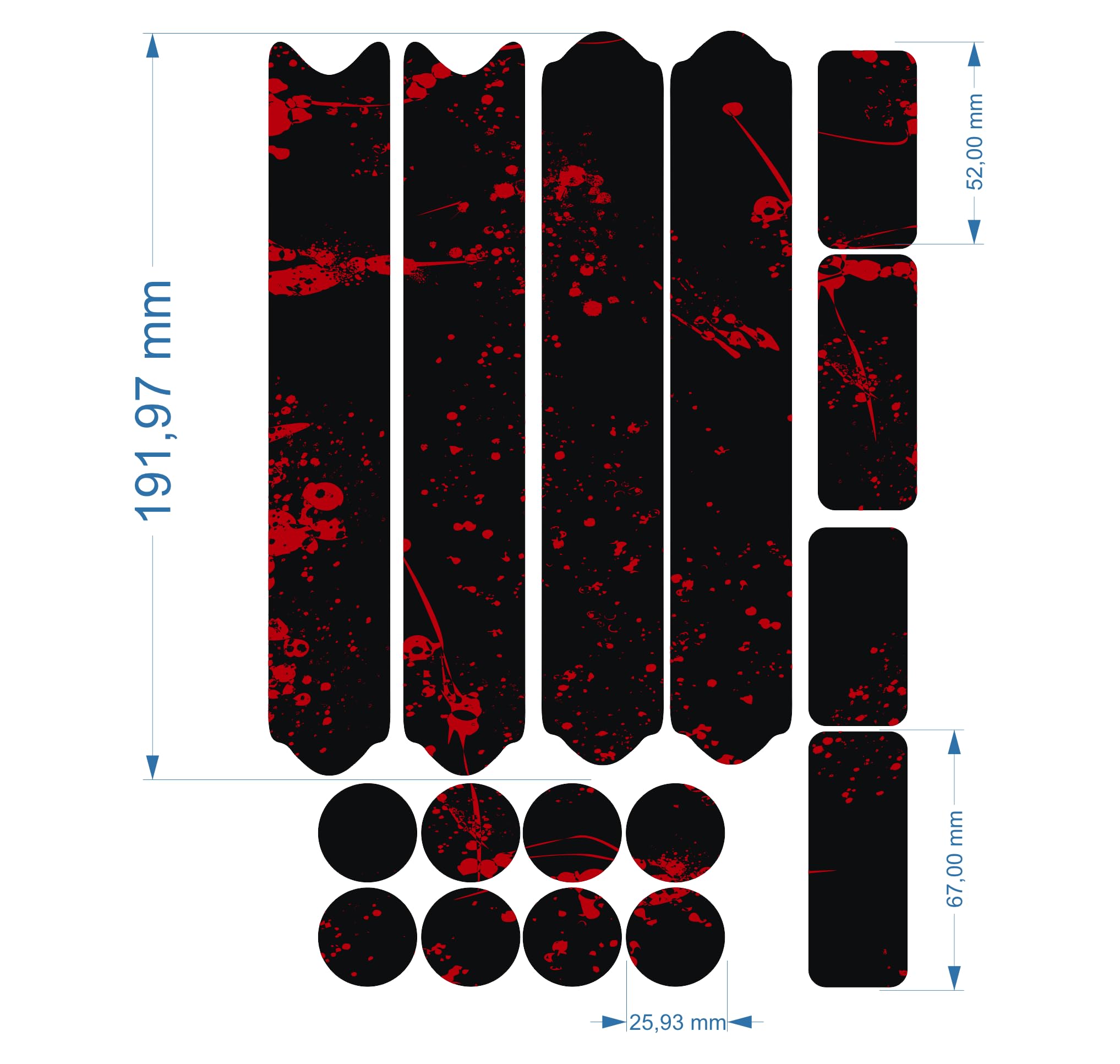 DualColorStampe Kit de 16 Autocollants de vélo Noir et Bleu Clair – Stickers protecteurs et décoratifs Cadre Universel VTT, VTT, vélo de Course, Fat Bike et E-Bike B0217 DualColorStampe Kit de 16 Autocollants de vélo Noir et Bleu Clair – Stickers protecteurs et décoratifs Cadre Universel VTT, VTT, vélo de Course, Fat Bike et E-Bike B0217