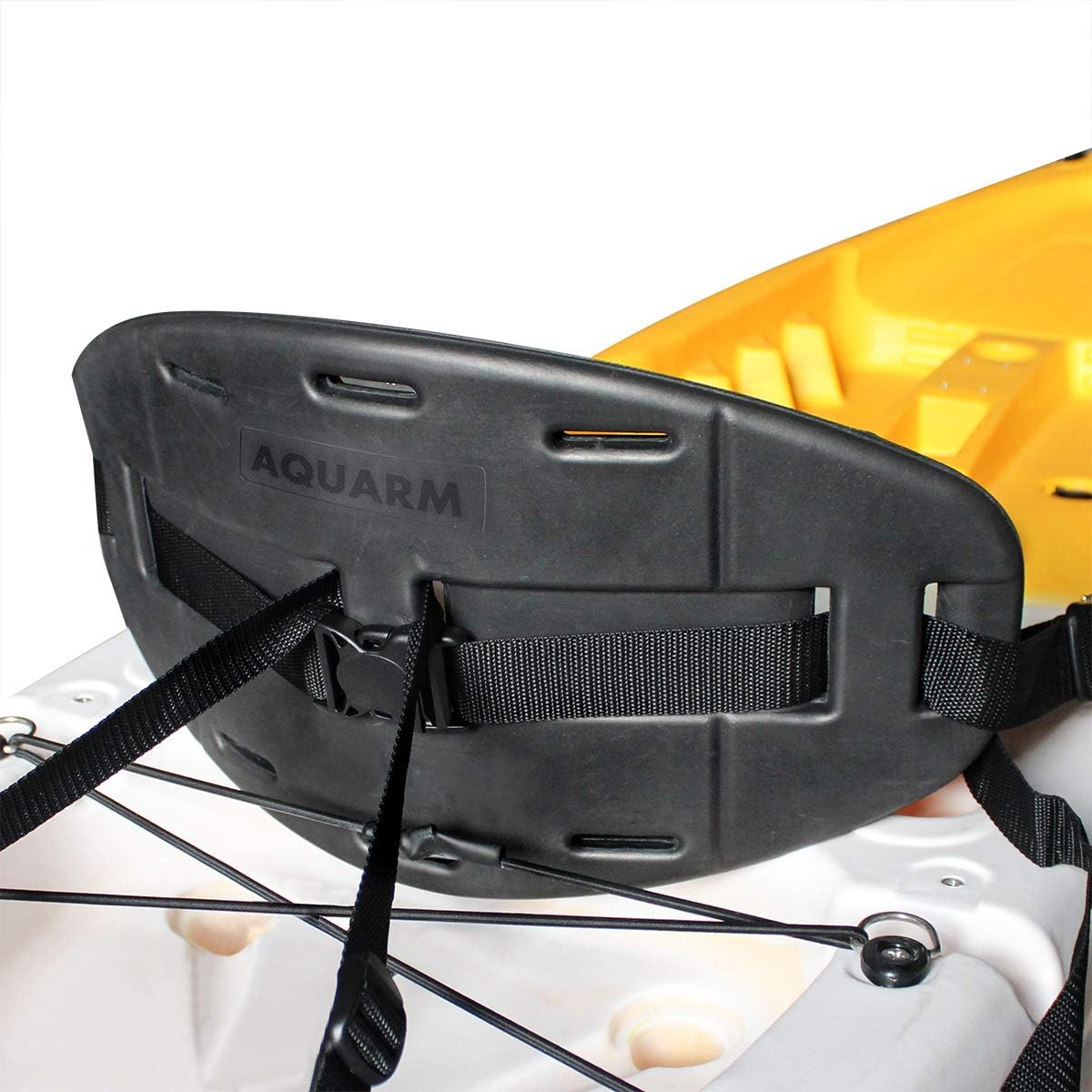 Kayak Seat Back, Sit On Top Kayak Backrest, Adjustable Cushioned Kayaking Support Back Pad Band (Dark Black)