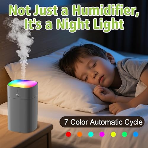 Miniatura 3 de Mini humidificadores portátiles para dormitorio, difusor de aroma de 13.5 fl oz para el hogar, humidificador de plantas de escritorio personal,
