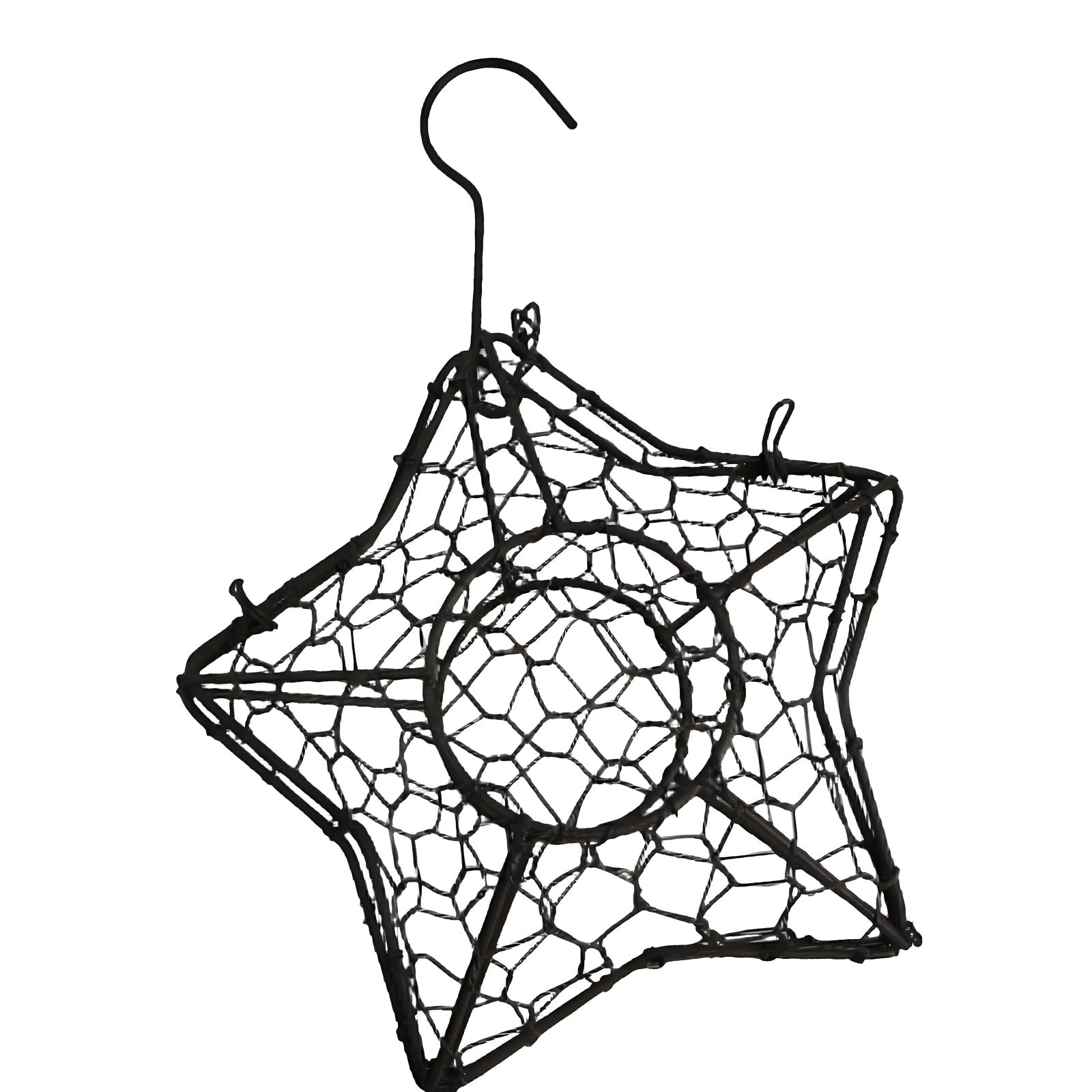 Piceioep Star Shape Wire Wreath Hanging Basket Succulents Plant Holder Wall Planter Indoor Outdoor Garden Decoration Star Bird Nest