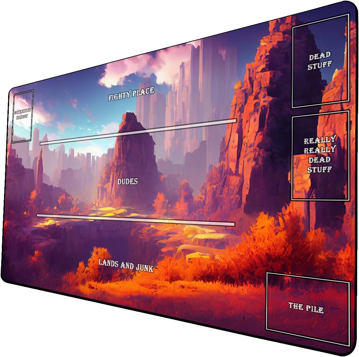 AI Painting TCG Playmat MTG Trading Card Game Mat with Zones, 24x14 Inches