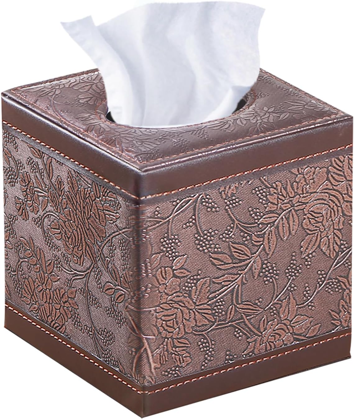 PU Leather Tissue Box Cover Square, Aesthetic Facial Tissue Cube Box Holder