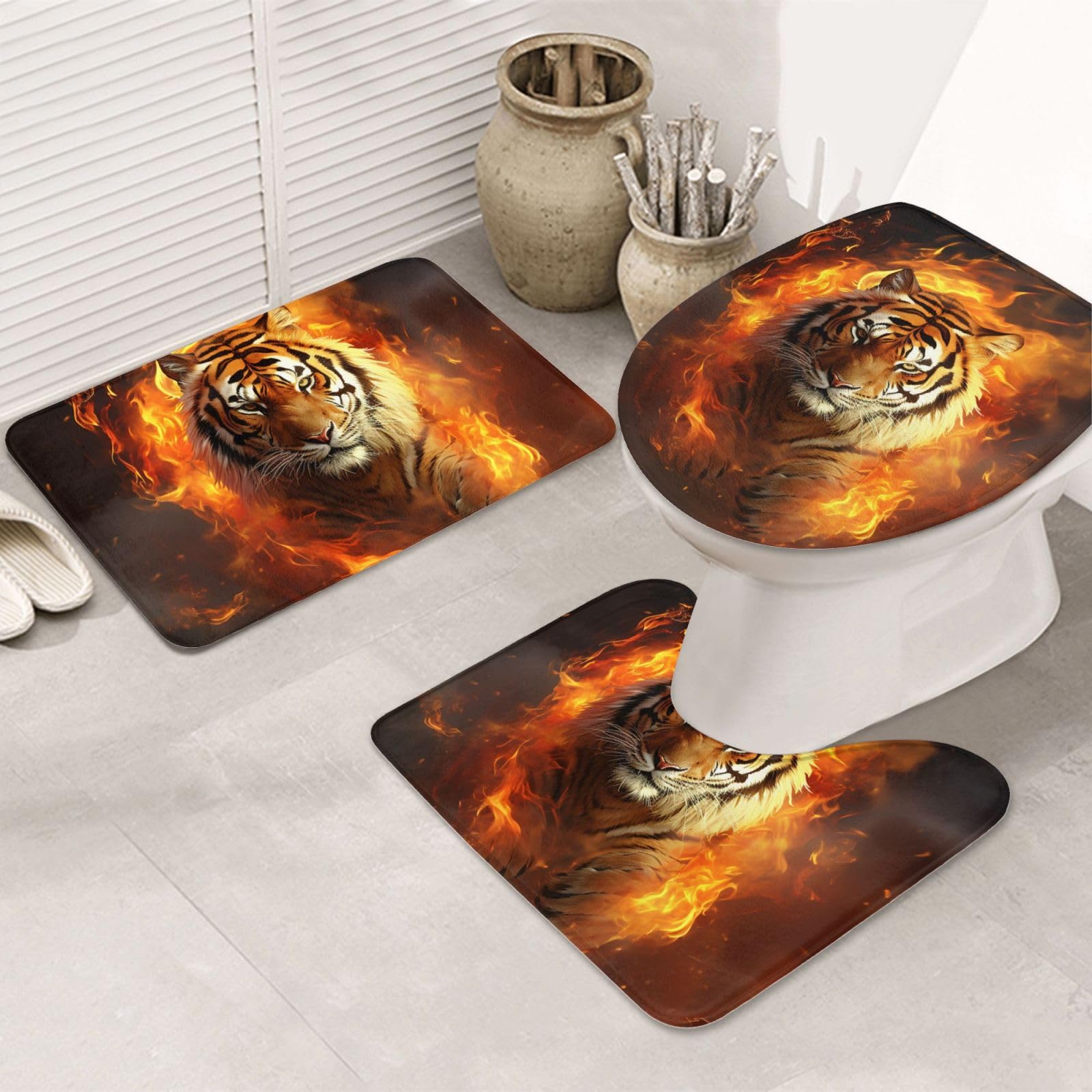 Tapis de bain en forme de U antidérapant en microfibre