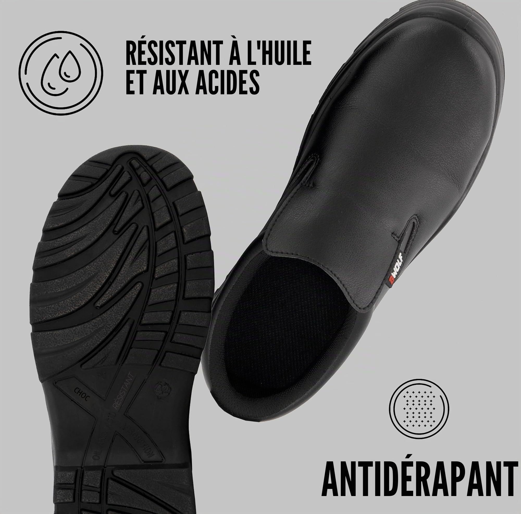 BWOLF Astral S2 SRC Chaussure Cuisine Chaussures de Sécurité Hommes Cuisine Unisex, Imperméables, Résistantes à l'huile, Antidérapantes