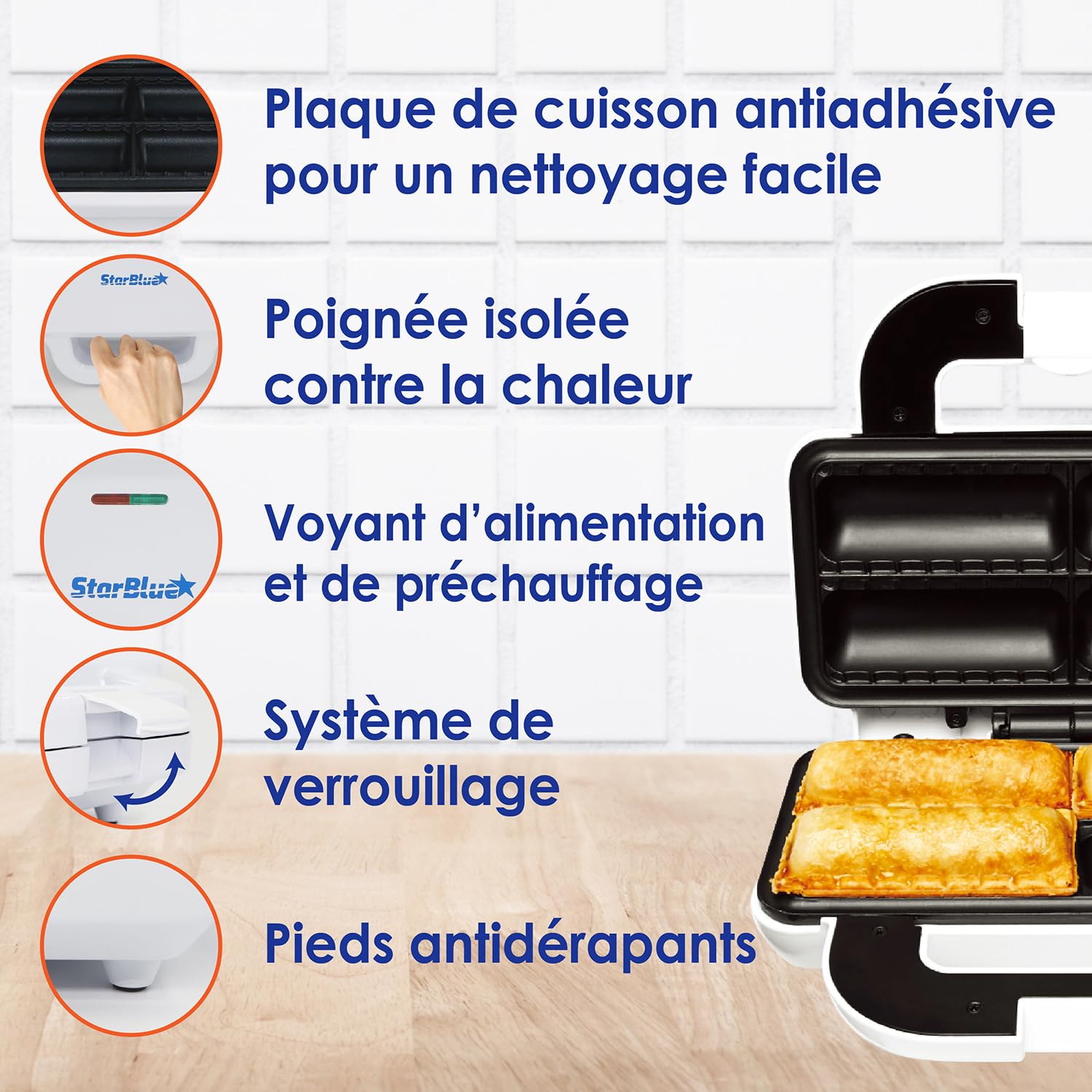 Machine à saucisses StarBlue avec livre électronique de recettes 220-240 V 50/60 Hz 850 W Prise britannique avec adaptateur européen