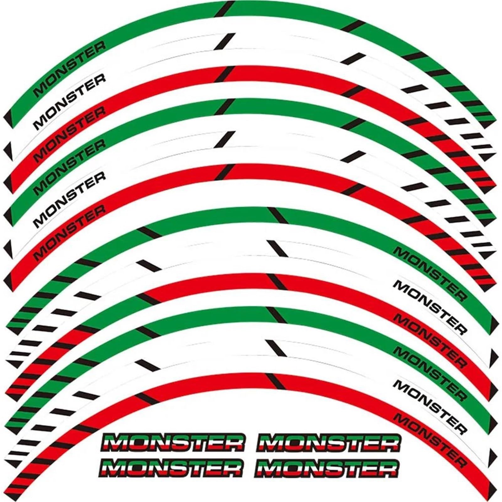 Motorcycle Wheel Sticker Reflective Rim for Ducati for Monster 1200SR 695 696 796 1100 1100S 797 821 795 S4R S6(Color18)