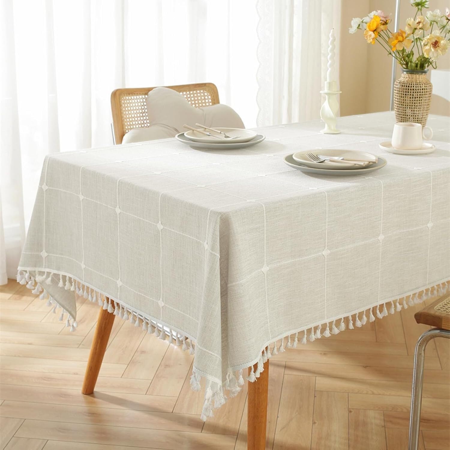 tablecloth, Table Cloth Rectangle , ,Tablecloth Rectangular Cotton Linen