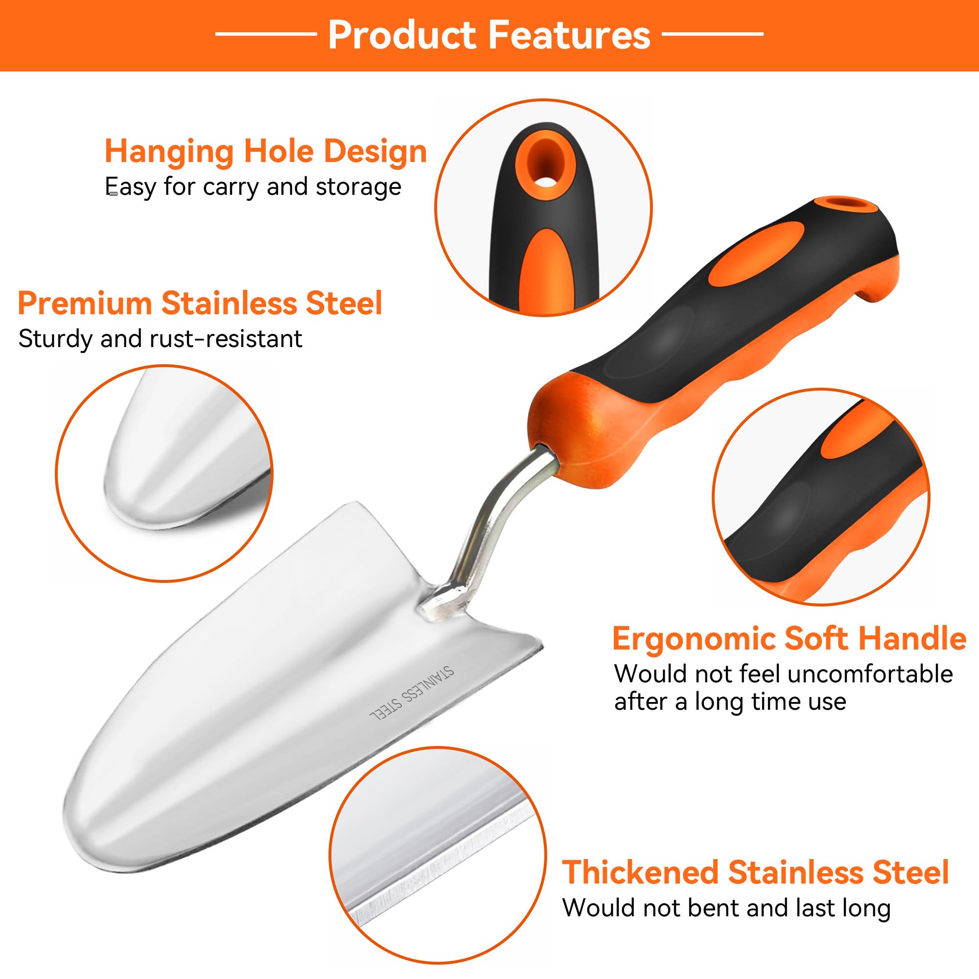 Garden Tool Set - Trowel, Transplant & Cultivator -3