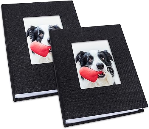 Vienrose Álbum de fotos pequeño de 4 x 6 pulgadas, paquete de 2 mini libros de fotos con cubierta de lino, 26 páginas con capacidad para 52