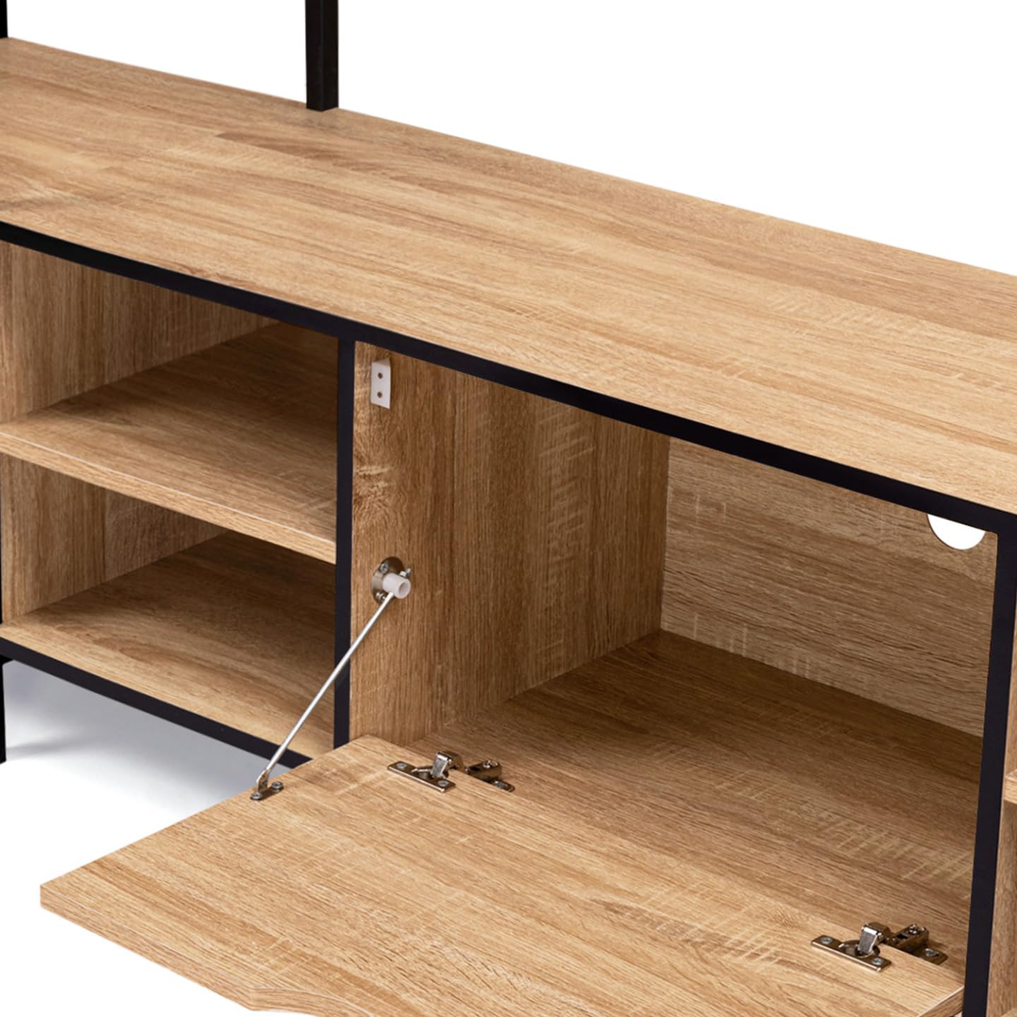 IDMarket – Conjunto de mueble de TV de 170 cm Detroit con estantes de diseño industrial