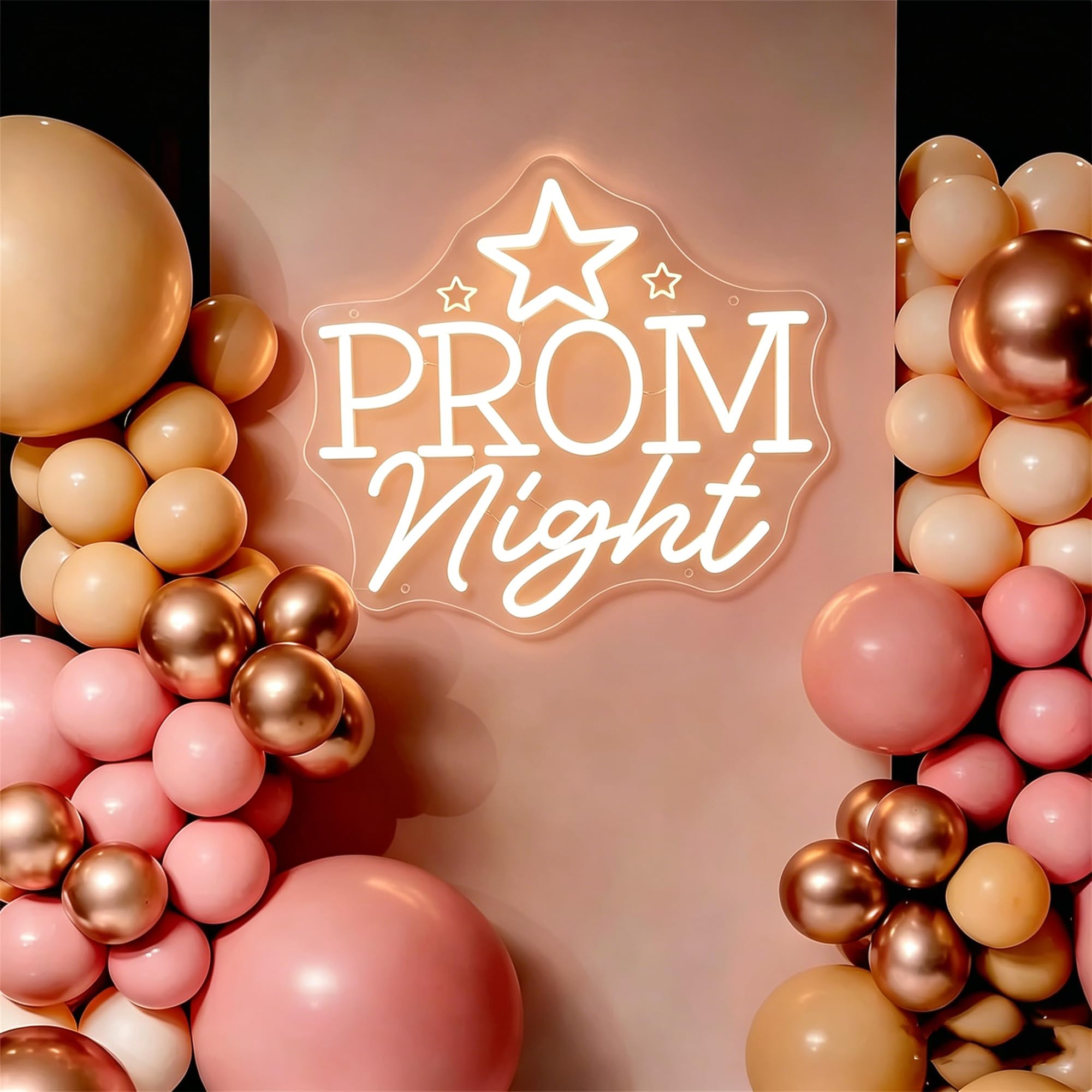 Dimmable Prom Night Neon Sign, USB LED Wall Decor Light for Party, Graduation & Home Decoration