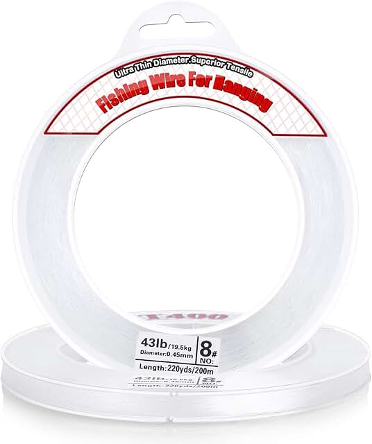 Clear Fishing Wire, Acejoz 656FT Fishing Line Clear Invisible Hanging Wi...