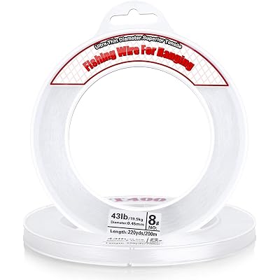 Clear Fishing Wire, Acejoz 656FT Fishing Line Clear Invisible Hanging Wire Strong Nylon String Supports 40 Pounds for Balloon Garland Hanging Decorations