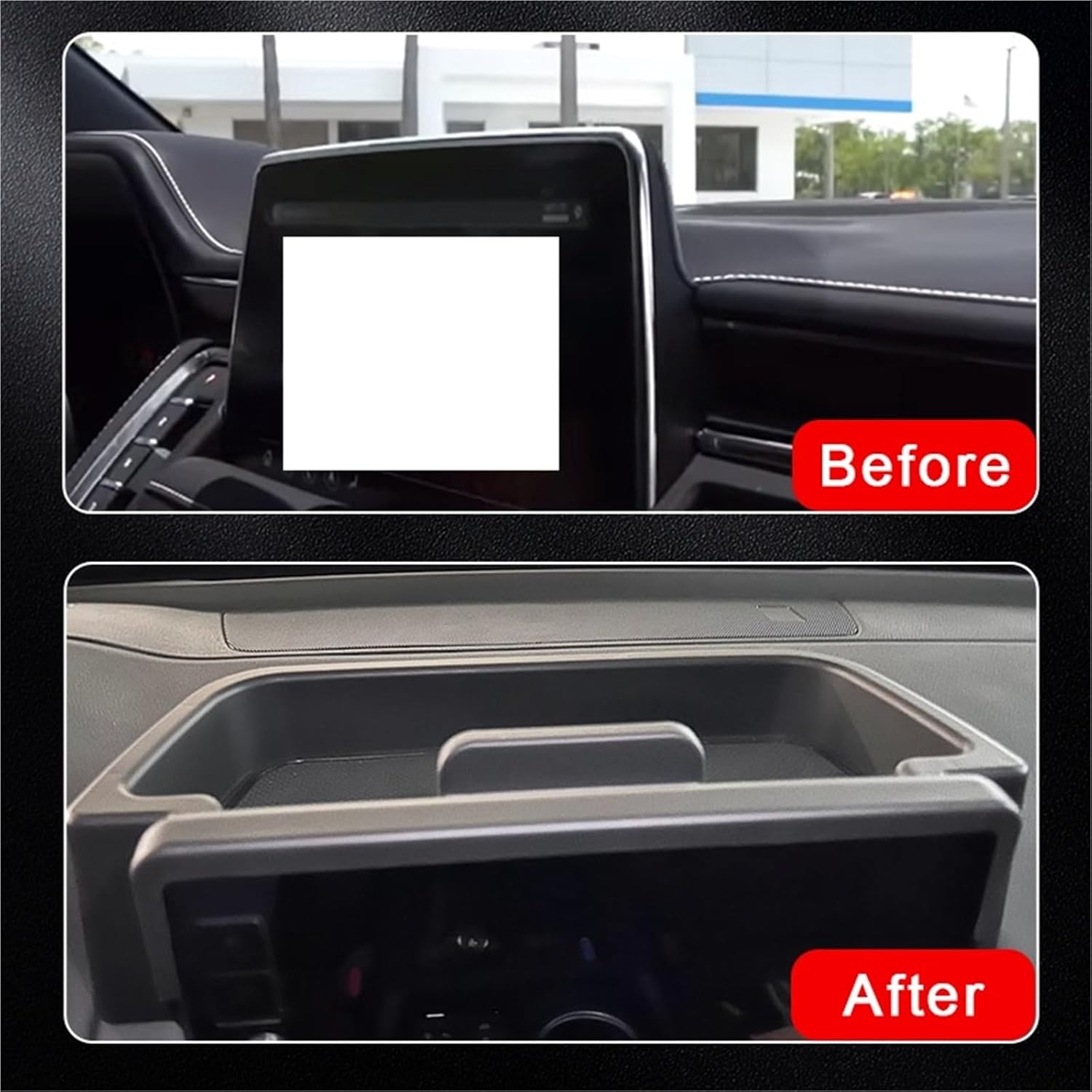 Car Glove Box Organizer Fit for 23-24 Honda Pilot Fixed Screen Storage Box Durable(Black)