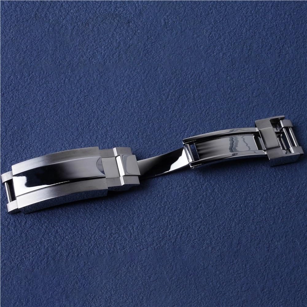 Fermoir Coulissant en Acier Inoxydable 9 mm x 9 mm avec Boucle de Montre – Finition polie brossée for Bracelets de Montre Seiko 5 et Rolex(All Gold)