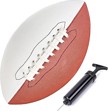 Football Half White for Autograph Leather Size 3 6 9 with Pump Needle Signature for Gift Award Souvenir Ball
