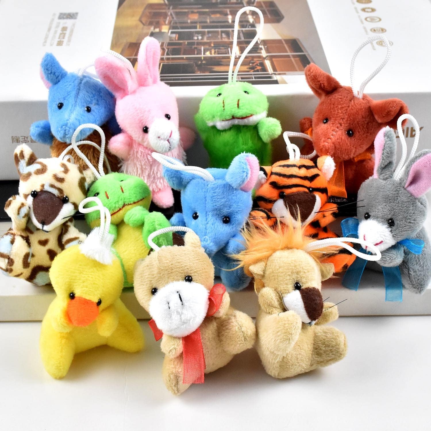 iFunLong 12pcs Mini Animal Plush Toy Set, Perfect Party Favors and Classroom Prizes for Kids 4-8 - Image 2