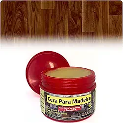 Cera para Madeira Carnaúba Cera de Abelha Brilha Lustra Protege Revitaliza Chão Móveis Piso Porta