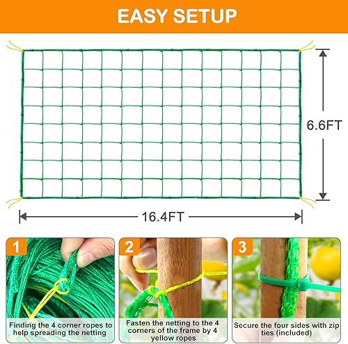 Miniatura 8 de Red Trellis  Red de jardín para plantas, red de enrejado de jardín de 4 x 4 pulgadas para plantas trepadoras con 27 hebras de nailon para interiores