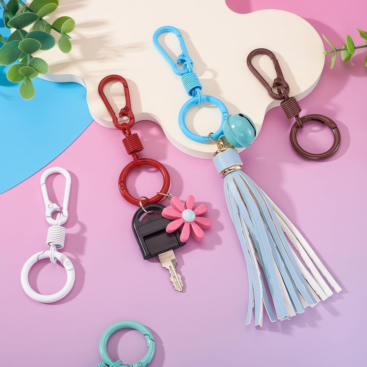 Keychain Clasp Keychain Clip Accessories Bulk 10pcs Colorful Lobster Claw Clasps for Hardware Keychain Hooks Bag Charm Clip Swivel Clasp Hooks for Purses Craft DIY Key Chain Making Supplies(Sturdy) image 4
