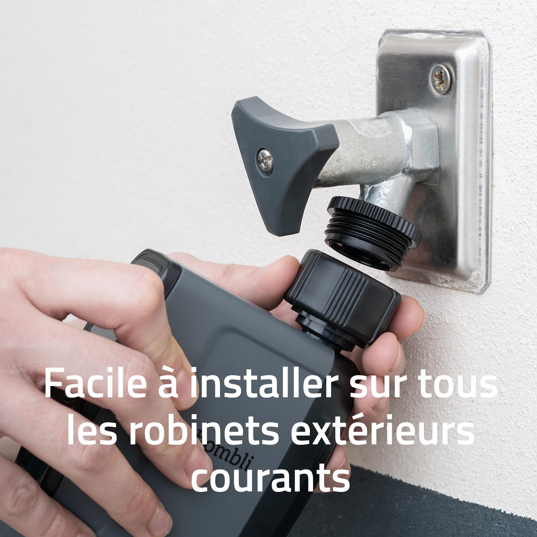 Hombli Smart Contrôleur d'Irrigation avec Bluetooth | Programme d'Irrigation Automatique & à Batterie pour Jardin | Surveiller la Consommation d'eau | Compatible avec Les Types de Robinets Courants