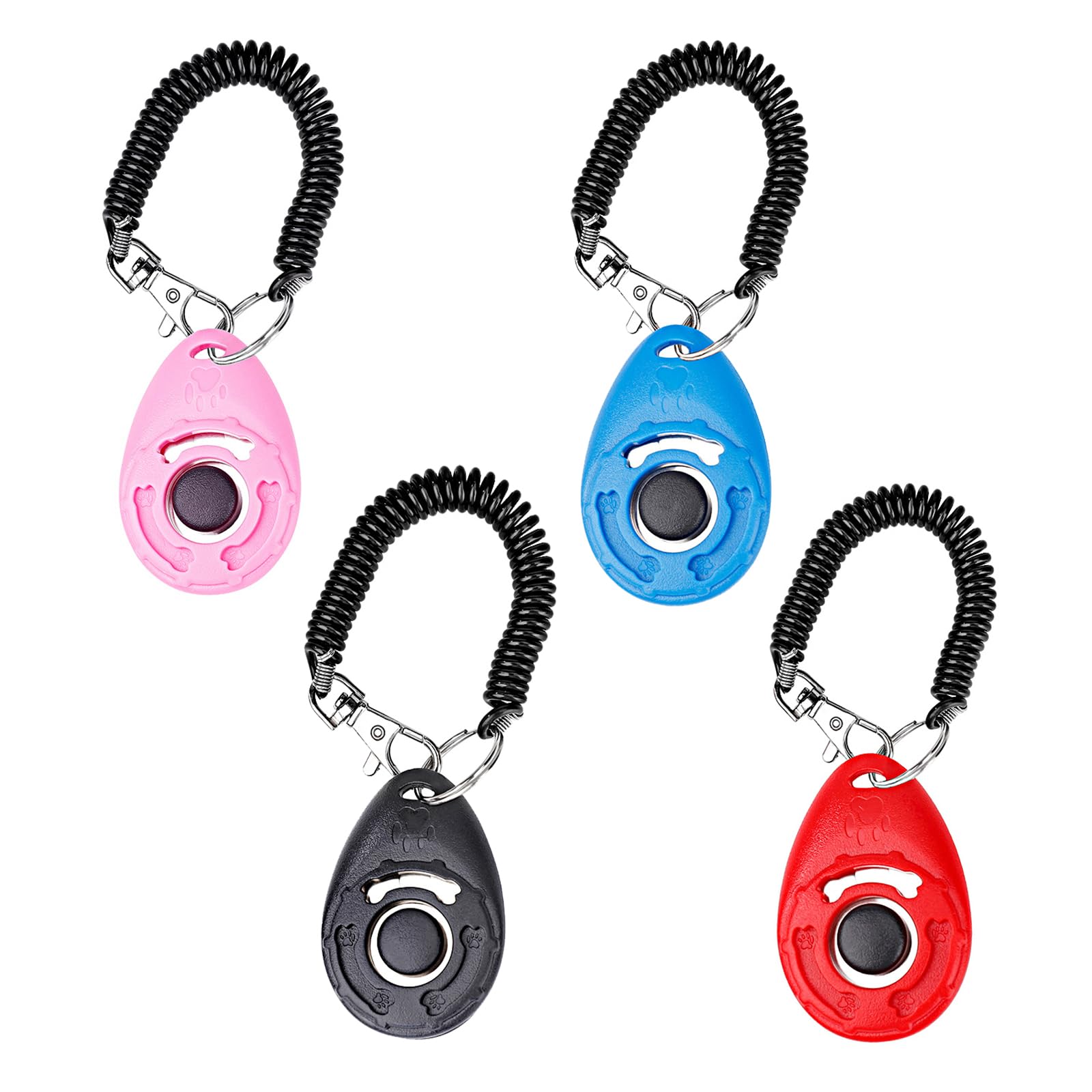 Dog Clicker Whistle with Leash for Training Your Dog, 4 Pieces, Pet Clickers, Training Your Friend, Puppy, Cats, Birds, Clicker Button