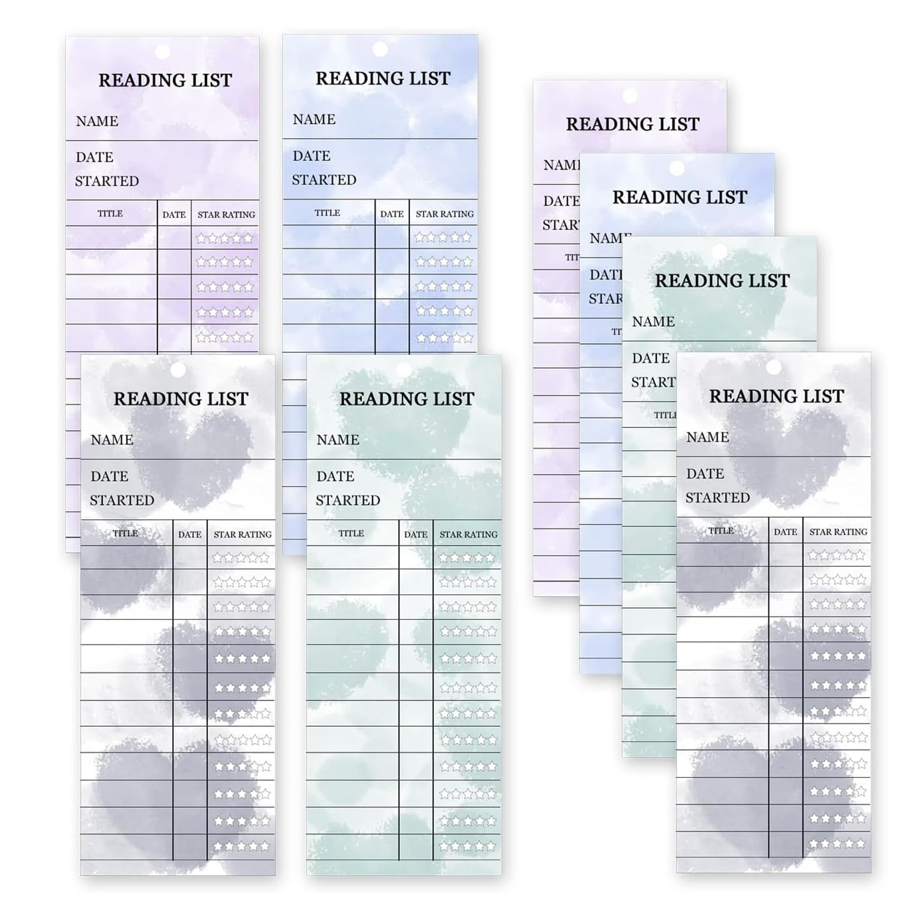 80 Pcs Reading List Bookmark 3 x 8 Inch Reading Log Book Tracker Notecards 2025 Reading List Bookmark Personal Libraries Cards with Tassels for Teachers, Students, Book Lovers